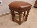 Винтидж табуретка естествена кожа , снимка 2