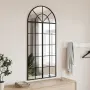 vidaXL Стенно огледало, черно, 60x130 см, арка, желязо, снимка 2