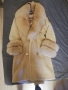Палто от камшир с яка от лисица и елек от лисица, снимка 1
