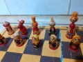 Руски дървен шах с ръчно изработени фигури матрьошки, снимка 6