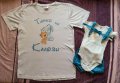 Семейни тениски с мече и име КАЛОЯН за ПЪРВИ рожден ден, снимка 1 - Комплекти за бебе - 38863747