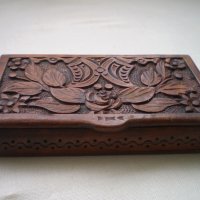 Дърворезба Стара кутия за дрънкулки ръчно направета , снимка 6 - Антикварни и старинни предмети - 41837677