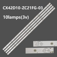 LED КОМПЛЕКТ ЗА КИТАЙСКИ МОДЕЛ 42" CX42D10-ZC21FG-03 303CX420035 ( 10 ДИОДА 816ММ ), снимка 1 - Части и Платки - 41291851