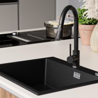 най-добрата мивка Кухненска Мивка гранит Осло 60 XL 500 x 590 mm Черна, снимка 4 - Други - 40543121