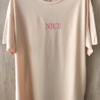 НАМАЛЕНА - Trendyol дамска oversize тениска нюд, снимка 5 - Тениски - 40956051