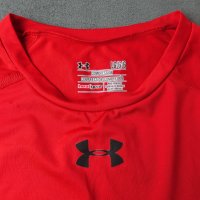 M/L червена мъжка компресионна тениска на Under Armour (made in Mexico), снимка 3 - Спортни дрехи, екипи - 41462442