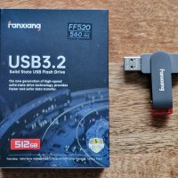 fanxiang 512GB USB стик, до 560 MB/s, тип C+ USB A USB3.2 Gen2, снимка 9 - USB Flash памети - 44178965