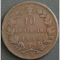 10 центисими 1866, Италия, снимка 1 - Нумизматика и бонистика - 34631012