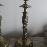 два барокови свещника-комплект, снимка 2 - Антикварни и старинни предмети - 39962878