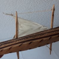 Дървена лодка с платна за декорация, морски декор, модел, макет, снимка 7 - Други - 40920601