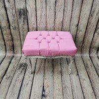 Табуретка - Класик L/розово и сребърно/, снимка 8 - Дивани и мека мебел - 41207922