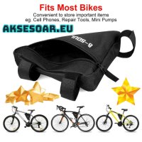 Водоустойчива триъгълна чанта чантичка за рамката на велосипед колело с джоб за бутилка за колоездач, снимка 5 - Аксесоари за велосипеди - 41608292