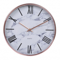 Декоративен стенен часовник, Мраморно бяло, снимка 1 - Стенни часовници - 36220178