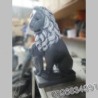 Лъв от бетон. Статуя Фигура за Декорация - сив цвят, снимка 4 - Градински мебели, декорация  - 35852455