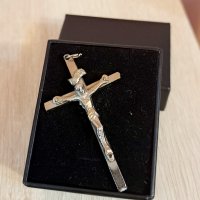 Голям сребрист кръст, снимка 2 - Колиета, медальони, синджири - 41540987