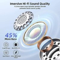 Нови iBesi HiFi Безжични слушалки Bluetooth 5.3, 50ч живот на батерията Водоустойчиви Подарък, снимка 2 - Bluetooth слушалки - 42686687
