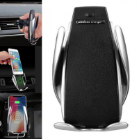 S5 Автомобилна автоматична стойка с вградено безжично Wireless зарядно, снимка 2 - Аксесоари и консумативи - 36299619