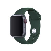Силиконова каишка за Apple Watch -  42, 44, 45 - тъмнозелен цвят, снимка 1 - Каишки за часовници - 32356363