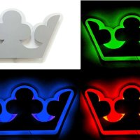Уникална 3D интериорна RGB LED ЛЕД табела CROWN КОРОНА 58 x 32см, снимка 1 - Аксесоари и консумативи - 40893139