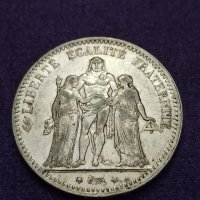  5 франка 1875 година сребро, снимка 3 - Нумизматика и бонистика - 41490976