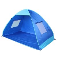 Синя плажна палатка с прозорци 200x120x130, снимка 1 - Други - 41360531