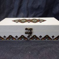 Ръчно изработена кутия с български шевици, снимка 2 - Български сувенири - 35844276