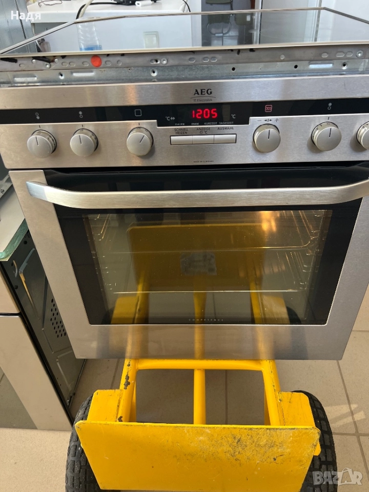 Фурна с котлони AEG Electrolux-пиролиза,инокс, снимка 1