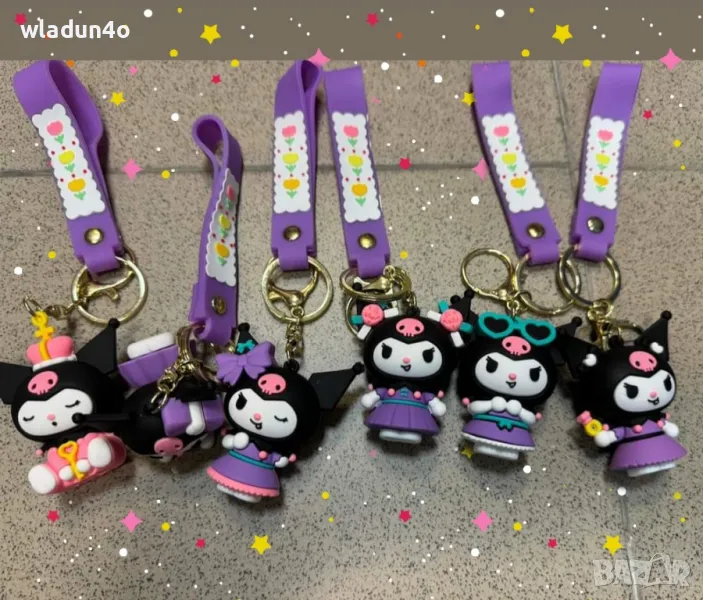 Японска кукла Sanrio Kuromi- ключодържател-7лв, снимка 1