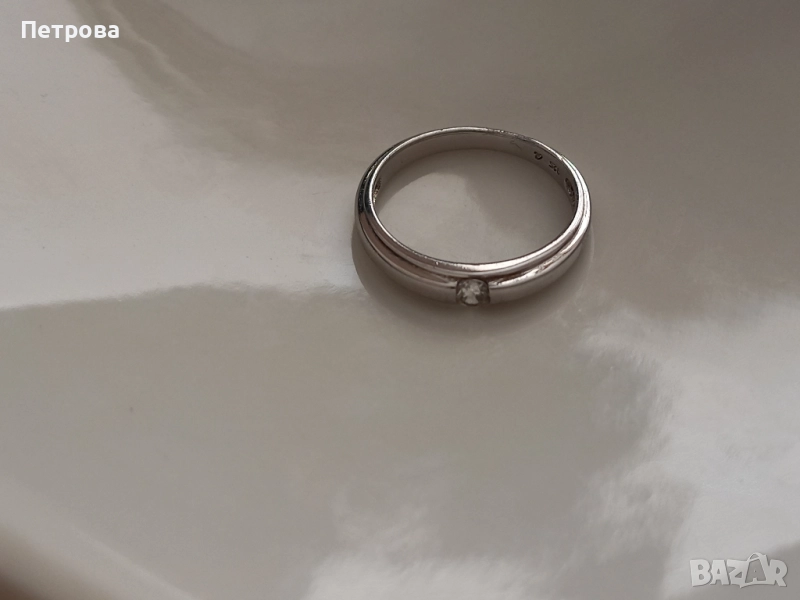 Сребърен пръстен с циркон , снимка 1