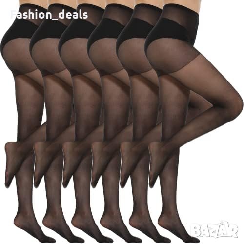 Нови 6 чифта черни женски прозрачни чорапогащници Меки Копринени, снимка 1