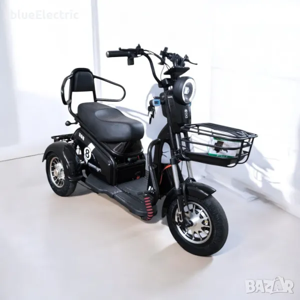 Двуместна електрическа триколка blueElectric Pudding 1800W | 48V | 23Ah | BLACK, снимка 1