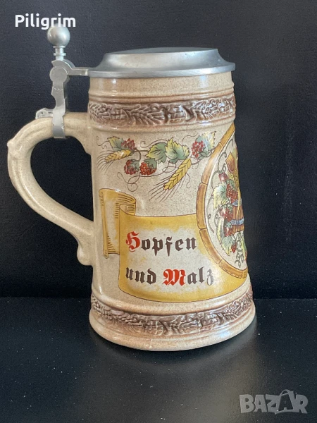 Керамична халба за бира “Gerz”, 96% Zinn, Германия., снимка 1