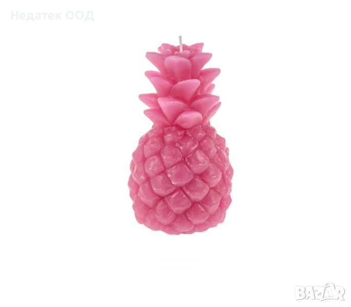 Свещ с аромат на ананас, Фуксия, 7x14см, снимка 1