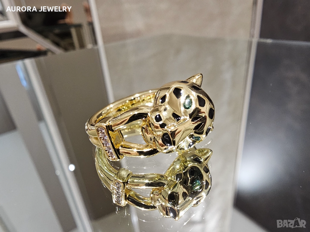 CARTIER Panthere de Cartier Gold Black 5 Diamonds Пръстен, снимка 1