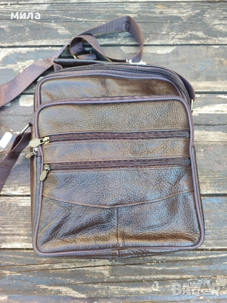 Мъжка кожена чанта , снимка 1