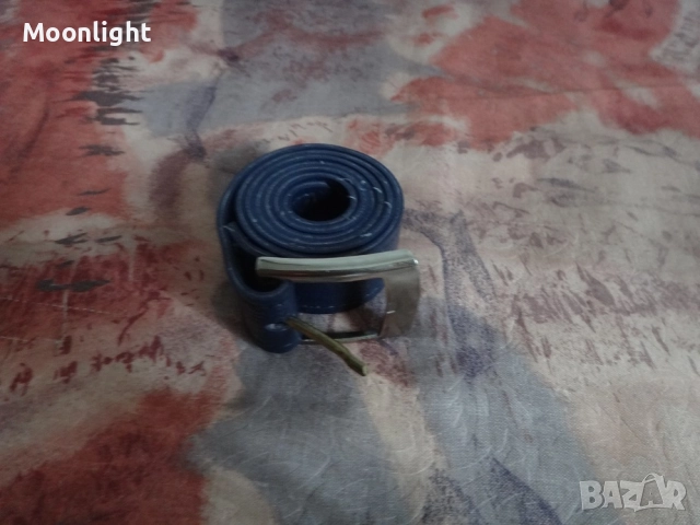 Син кожен колан, снимка 3 - Колани - 52954988