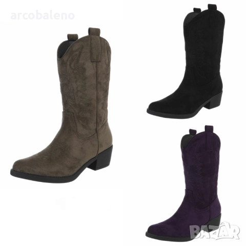 Дамски уестърн и байкерски ботуши, 3цвята 