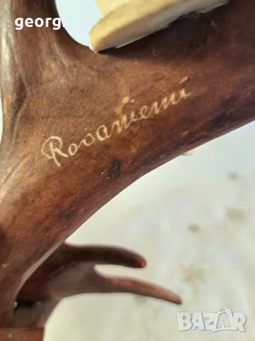 гравиран свещник от еленов рог уникат     25/4, снимка 12 - Декорация за дома - 50144699