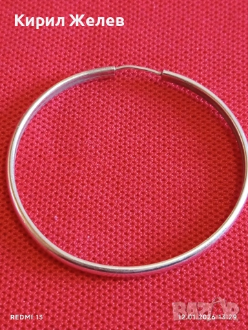 Класически модел сребърна обеца тип халка 52997, снимка 5 - Обеци - 53072189