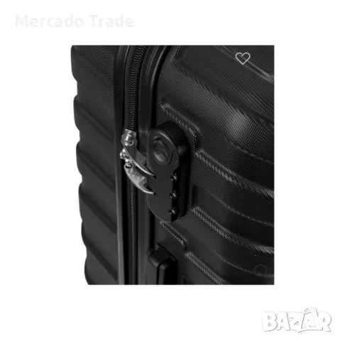 Куфар с колелца Mercado trade, 90л., Черен, снимка 4 - Куфари - 47404388