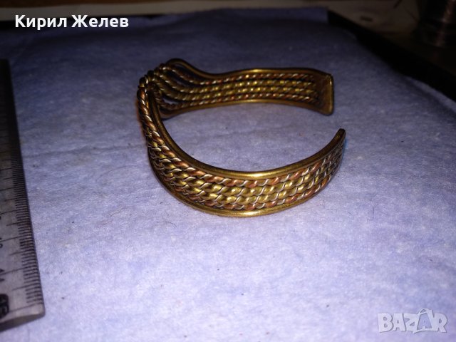 СТАРА АЖУРНА РЕГУЛИРУЕМА МЕДНО - БРОНЗОВА МАЙСТОРСКИ РЪЧНО ИЗРАБОТЕНА ГРИВНА 10388, снимка 8 - Антикварни и старинни предмети - 41281250