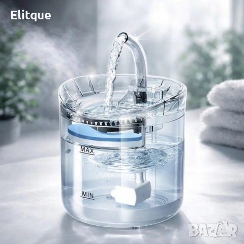 Автоматичен електрически фонтан с функция диспенсър за вода, за домашни любимци, снимка 7 - Друга електроника - 53371599