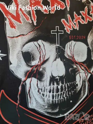 Овърсайз тениска Махала хорър пънк тениска череп, снимка 6 - Тениски - 47915952