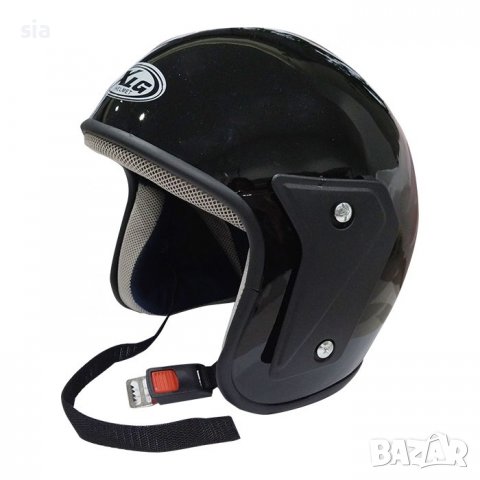 Каска за мотор със слюда, универсален размер, черен гланц, снимка 2 - Аксесоари и консумативи - 39517602