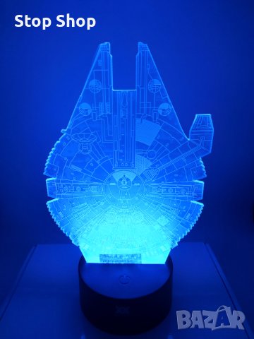 Star Wars Millennium Falcon 3d лампа настолна RGB , снимка 7 - Настолни лампи - 40412772