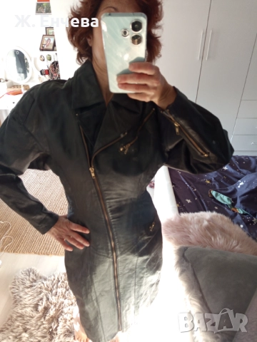 стилна рокля от естествена кожа, снимка 2 - Рокли - 52845666