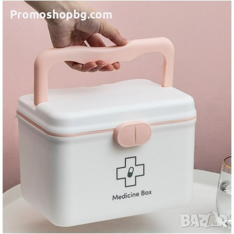 Органайзер за лекарства, аптечка, кутия за лекарства, контейнер за лекарства- СИН / БЯЛ , снимка 2 - Кутии за съхранение - 42077521