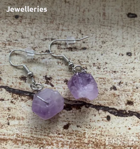 Обеци от аметист, снимка 5 - Обеци - 48263979