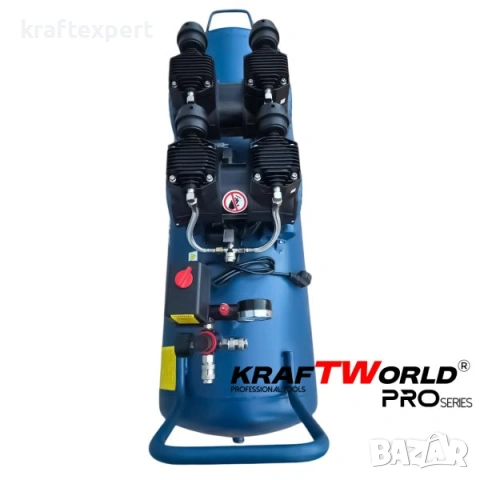 Тих Безмаслен компресор KraftWorld 100 л – 3000W, 8 bar, снимка 3 - Компресори - 53745858