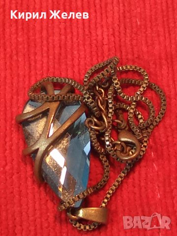 ВИНТИДЖ АРТ КРИСТАЛЕН МЕДАЛЬОН с БРОНЗОВА ВЕРИЖКА 19901, снимка 9 - Колиета, медальони, синджири - 35228100